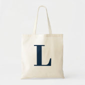 Urschrift | Navy Monogram Modern Stylish Cool Tragetasche (Vorne)