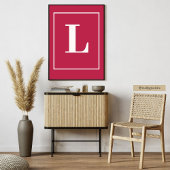 Urschrift |Rosa Monogramm Moderne Stilelemente Poster