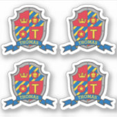 Urschrift T individuelle Name Thomas lion Wappen Aufkleber (Vorderseite)