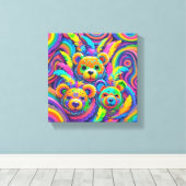 Ursinhos com máscara para o carnaval  leinwanddruck (Insitu (Holzboden))