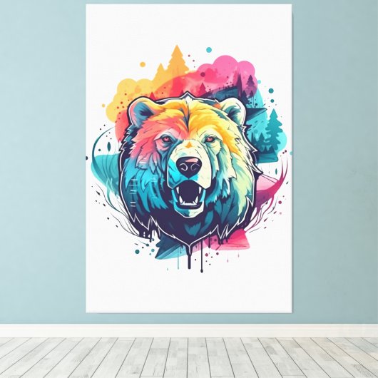 Urso lebendig leinwanddruck (Insitu (Holzboden))