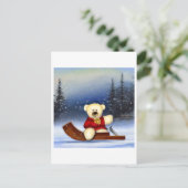 Urson auf einem Schneeling Postkarte (Stehend Vorderseite)