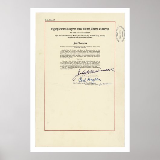 URSPRUNG 24. Änderung der Verfassung der Vereinigt Poster (Vorne)