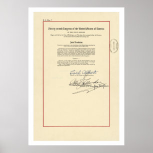 URSPRUNG 26. Änderung der Verfassung der Vereinigt Poster