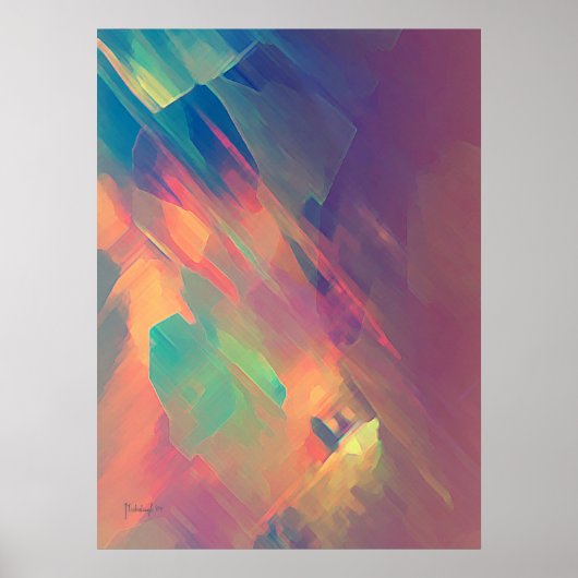 Ursprung des Denkens - abstrakter Maldruck Poster (Vorne)