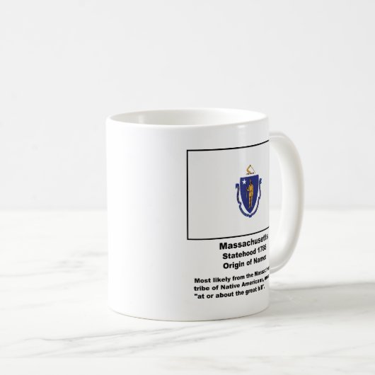Ursprung des Namens von Massachusetts Kaffeetasse (VorderseiteRechts)