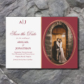 Ursprünge der feierlichen Hochzeit in Rot, Gold un Save The Date