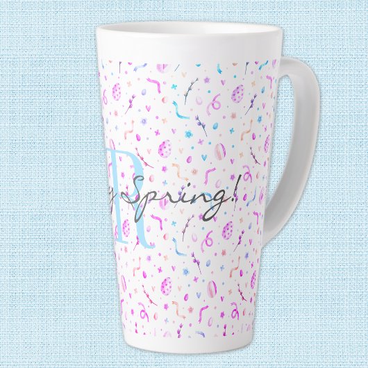 Ursprünglich 17oz Latte Tasse Happy Spring Pattern