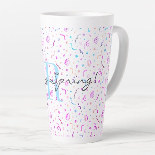 Ursprünglich 17oz Latte Tasse Happy Spring Pattern (Rechte Ecke)