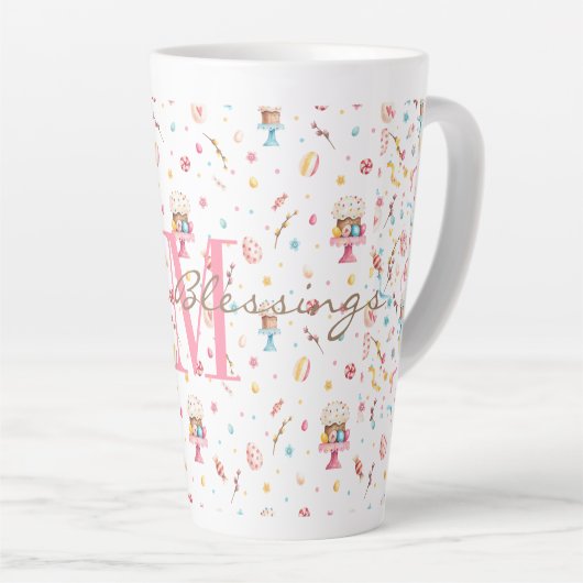Ursprünglich 17oz Latte Tasse Ostersegmente Muster (Rechte Ecke)