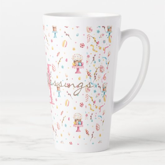 Ursprünglich 17oz Latte Tasse Ostersegmente Muster (Rechts)