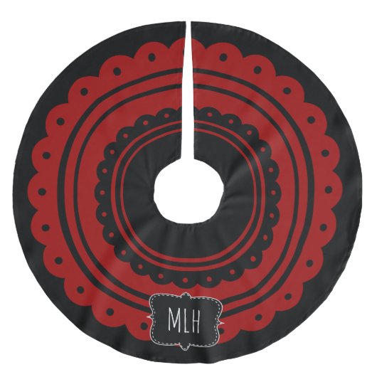 Ursprünglich die Schwarze Hütte Trim Family Polyester Weihnachtsbaumdecke (Vorderseite)