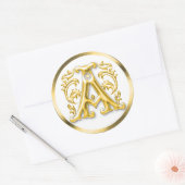 Ursprünglich ein Rundaufkleber in Gold Runder Aufkleber (Umschlag)