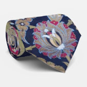 URSPRÜNGLICH GRÜNE UND SCHWARZE BLAUE DAMASK BLUME KRAWATTE (Gerollt)