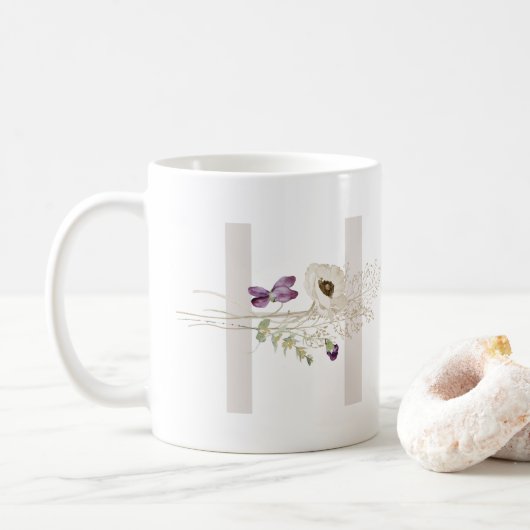Ursprünglich H mit weich Blume Kaffeemaschine Tass Kaffeetasse (Mit Donut)