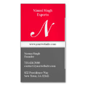 Ursprünglich moderner Roter Grau Magnetische Visitenkarte (Vorderseite Vertikal)