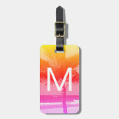 Ursprünglich rosa/orange, tropischer Strand und Pa Gepäckanhänger (Vorderseite vertikal)