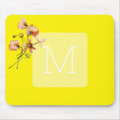 Ursprünglich trendy Neon gelb florale Aquarell Mousepad (Vorne)
