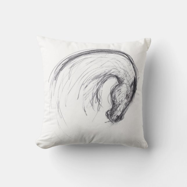 Ursprünglich Zeichnend 2 Pferdejahr Zodiac Geburts Kissen (Vorderseite)