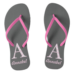 Ursprüngliche "A"-Personalisiert-graue und rosa F Badesandalen