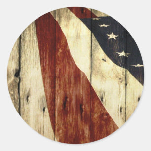Ursprüngliche Americanawoodgrain amerikanische Runder Aufkleber