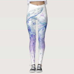 Ursprüngliche Aquarell-Libelle in der blauen Leggings