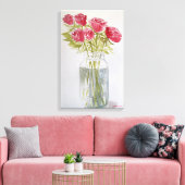 Ursprüngliche Aquarellfarben-Rose im Jar Leinwanddruck (Insitu (Wohnzimmer))