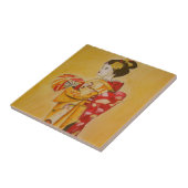 Ursprüngliche Aquarellkunst des GeishagoldKimonos Fliese (Seite)