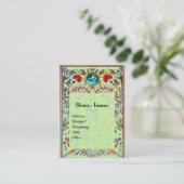 URSPRÜNGLICHE BLUME DAMASK MONOGRAM Blau grün Visitenkarte (Stehend Vorderseite)