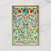 URSPRÜNGLICHE BLUME DAMASK MONOGRAM Blau grün Visitenkarte (Rückseite)