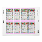 URSPRÜNGLICHE BLUME DAMASK MONOGRAM Blau Pink (Vorne)