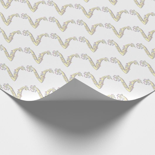 Ursprüngliche Buchstaben V Monogramm personalisier Geschenkpapier (Ecke)