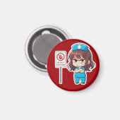 Ursprüngliche Chibi-Krankenschwester 2.0 - Fokus-M Magnet (Vorderseite/Rückseite)