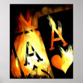 URSPRÜNGLICHE DESIGN FLAMING POCKET ACS POKER ART POSTER (Vorne)