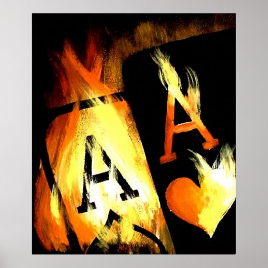 URSPRÜNGLICHE DESIGN FLAMING POCKET ACS POKER ART POSTER (Vorne)