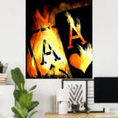 URSPRÜNGLICHE DESIGN FLAMING POCKET ACS POKER ART POSTER (Heimbüro)