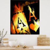 URSPRÜNGLICHE DESIGN FLAMING POCKET ACS POKER ART POSTER (Küche)