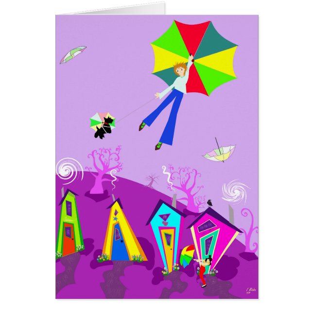 Ursprüngliche Digital-Kunst-Karte, "im Wind " (Vorne)