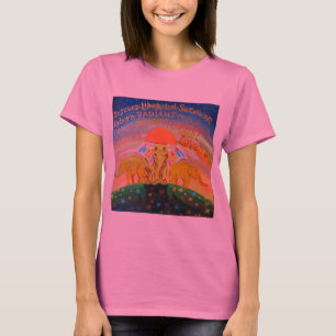 Ursprüngliche Ele-Kunst auf rosa Krawattenfärbung T-Shirt