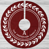 Ursprüngliche Familie der Roten und Weißen Laurel Polyester Weihnachtsbaumdecke