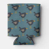 Ursprüngliche Folklorekunst Rustikales Vogelmuster Dosenkühler (Vorderseite)