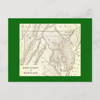 Ursprüngliche Grenzen von Maryland Postcard Postkarte