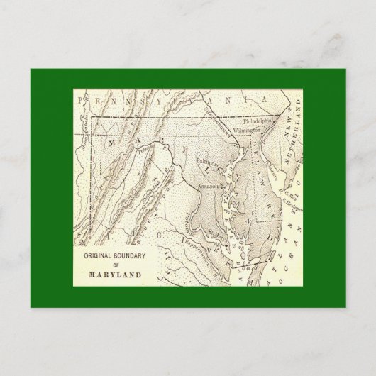 Ursprüngliche Grenzen von Maryland Postcard Postkarte (Vorderseite)
