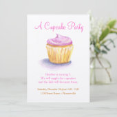 Ursprüngliche Illustrations-Kuchen-Einladungen Einladung (Stehend Vorderseite)