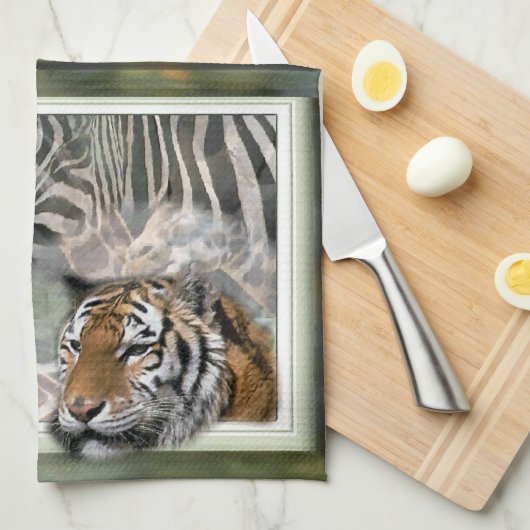 Ursprüngliche Jungle Print Geschirrtuch (Viertel Falte)