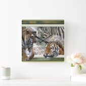 Ursprüngliche Jungle Print Quadratische Wanduhr (Zuhause)