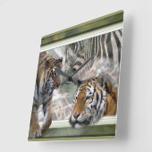 Ursprüngliche Jungle Print Quadratische Wanduhr (Winkel)