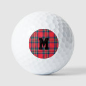 Ursprüngliche Karierte Monogramm Rotes Tartan Golfball (Vorderseite)