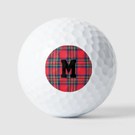 Ursprüngliche Karierte Monogramm Rotes Tartan Golfball