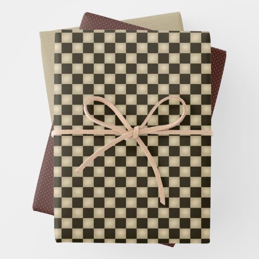 Ursprüngliche Karos in rustikalen Ländern Geschenkpapier Set (Beispiel)